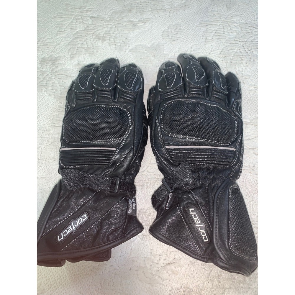 Cortech Scarab 2.0 Mens Winter Motorcycle Gloves Black Leather Thinsulate Large